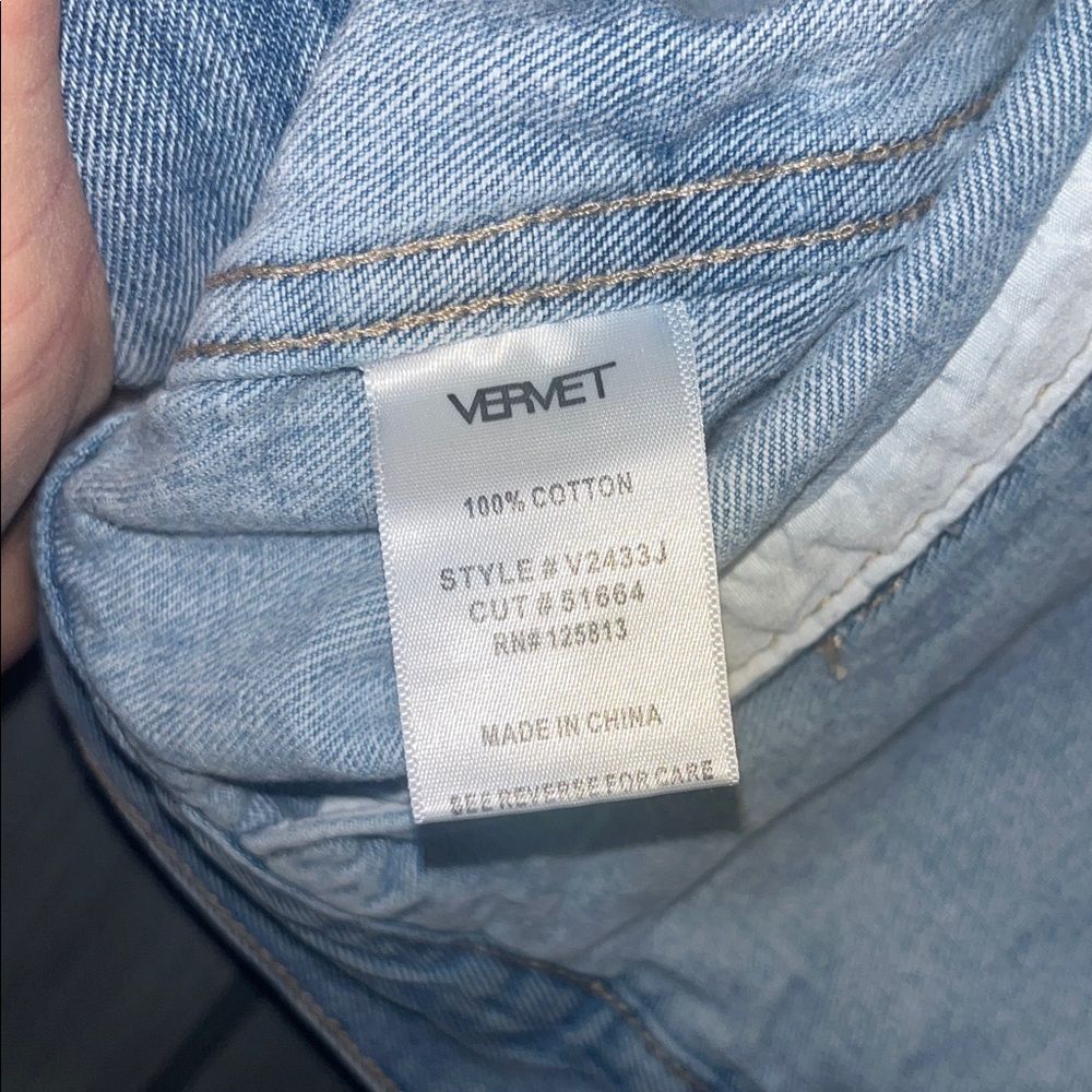 VERVET Sz Small Women's Boyfriend Fit Denim Jacket 100% Cotton #preppy #boho - Picture 6 of 8